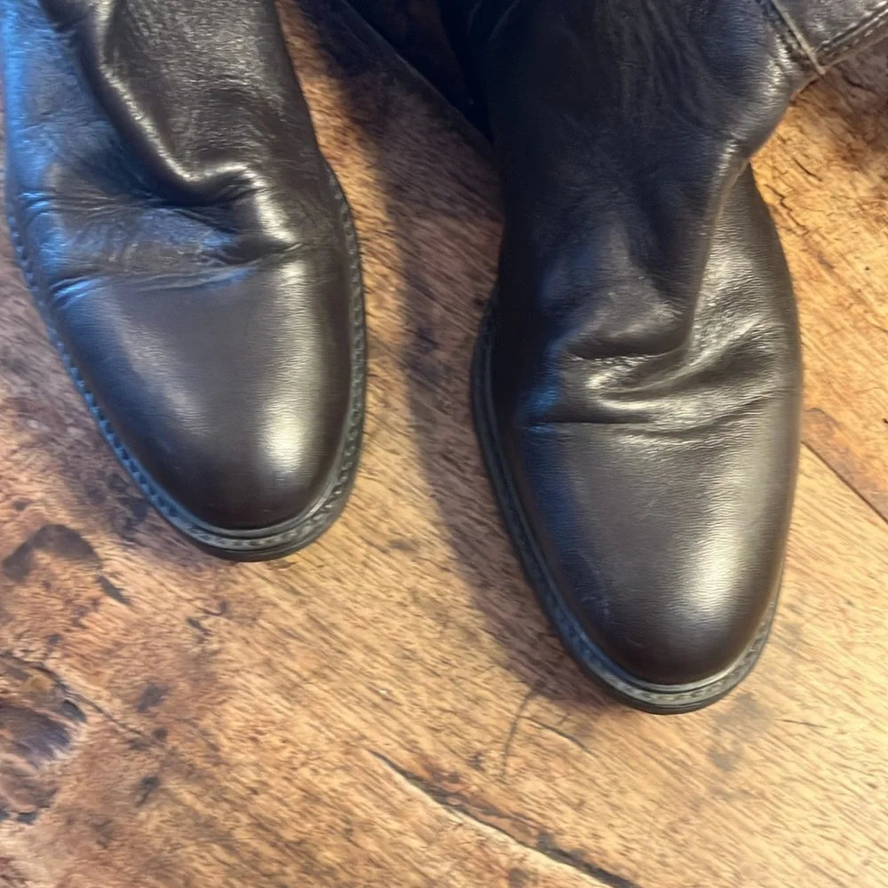 Barney’s made in Italy over the knee brown leather boots